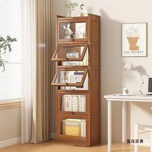 靠墙收纳书架置物架家用客厅学生卧室书柜简易柜子多层落地一体式