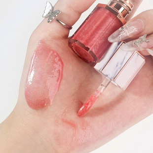 Small lot cross-border hot selling eight-sided ink marble lip gloss Lip Gloss thin flashing glass lip gloss