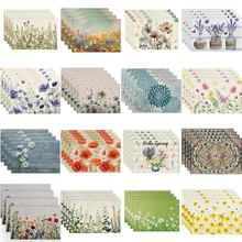 跨境境亚麻餐桌垫速卖通TEMU亚马逊桌垫红水牛格子圣诞餐垫