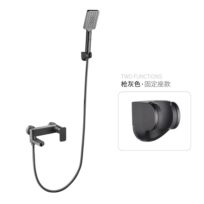 明装全銅銃灰色バスタブ蛇口壁掛け式冷熱ホテル家庭用シャワーシャワー蛇口zy1007|undefined