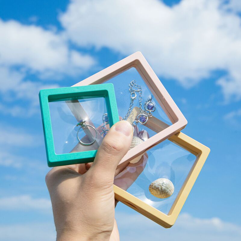 Jewelry Storage Box Pe Film Suspension Box Transparent Display Necklace Ring Earrings Nail Dustproof Packaging Jewelry Gift Box