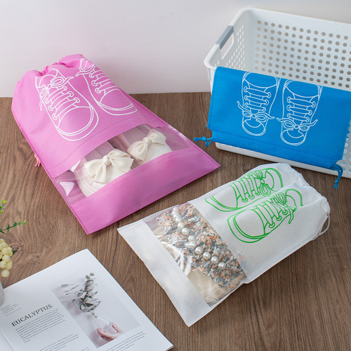 Non-woven storage bag shoe storage bag drawstring drawstring travel storage bag dust-proof shoe bag non-woven shoe bag