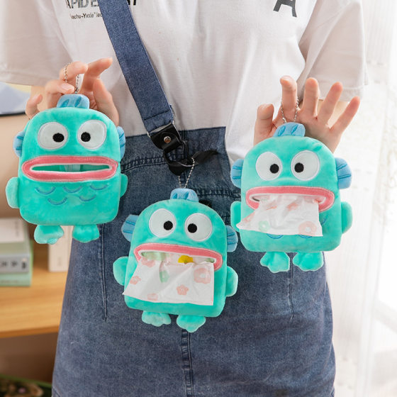 New Ugly Fish Paper Box Doll Cute Hanton Plush Toy Tissue Box Small Pendant Baby Hanging for Girls