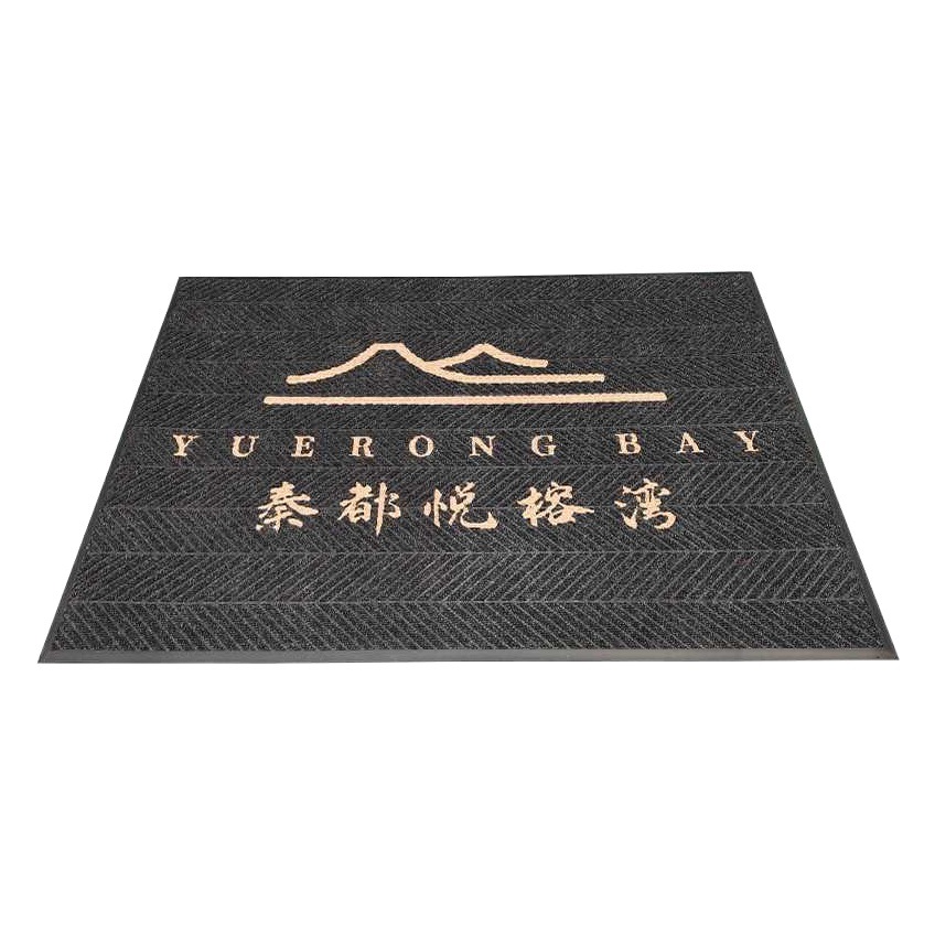 Entrada DE LA EMPRESA antideslizante alfombra de piso puerta eliminación de polvo absorbente hotel centro comercial entrada neumático patrón alfombra logotipo con incrustaciones