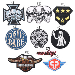 Factory direct supply of foreign trade hot new products punk motorcycle embroidered cloth patch hot melt adhesive clothing patch patch wholesale