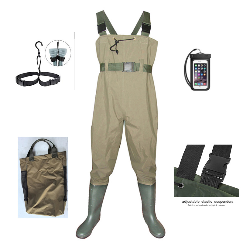 Source Factory High-End Quality Fully Tested Velvet Nylon Pvc Waders Waterproof Fishing Waders Wading Pants
