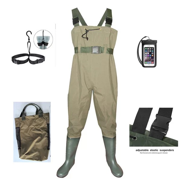 Source Factory High-End Quality Fully Tested Velvet Nylon Pvc Waders Waterproof Fishing Waders Wading Pants