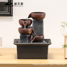 新天泉欧式流水喷泉小型循环水风水球摆件办公室客厅桌面招财装饰