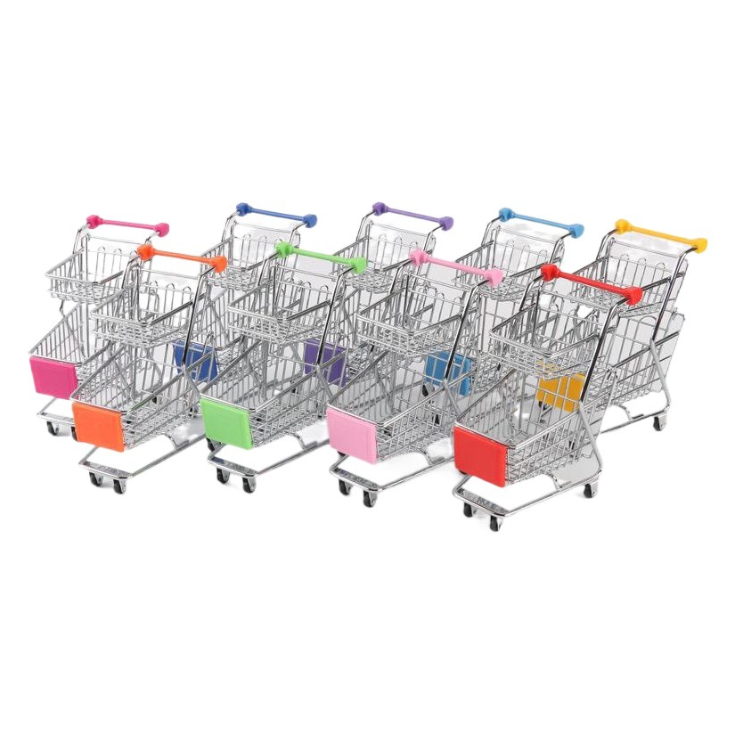 Suministro directo de fábrica mini carrito de compras creativo comercio exterior exportación al por mayor carro de hierro de doble capa Tiancheng hardware