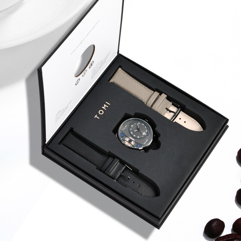 TOMI watch simple non-mechanical watch fashion gift box business men's watch manufacturers a generation of fashion belt men's watch TOMI watch simple non-mechanical watch fashion gift box business men's watch manufacturers a generation of fashion belt men's watch