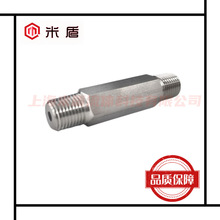 316L不锈钢双外丝直通终端接头 外螺纹NPT1/4 外牙NPT1/2对丝接头