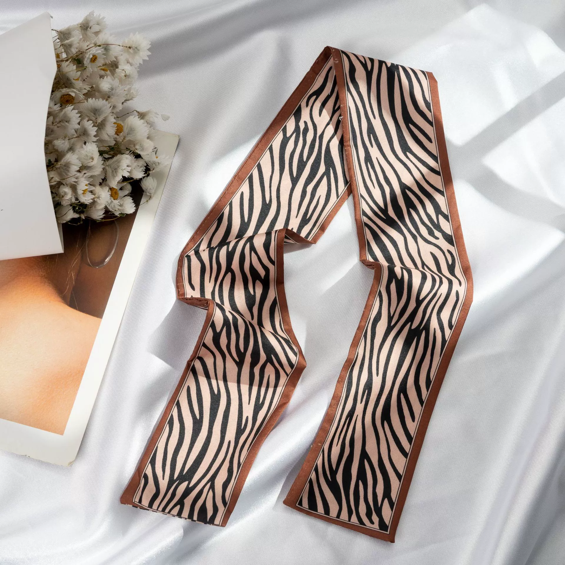 Silk Scarf Hairband (Suhang) long streamer 89×3.8 cm, lightweight gift box option