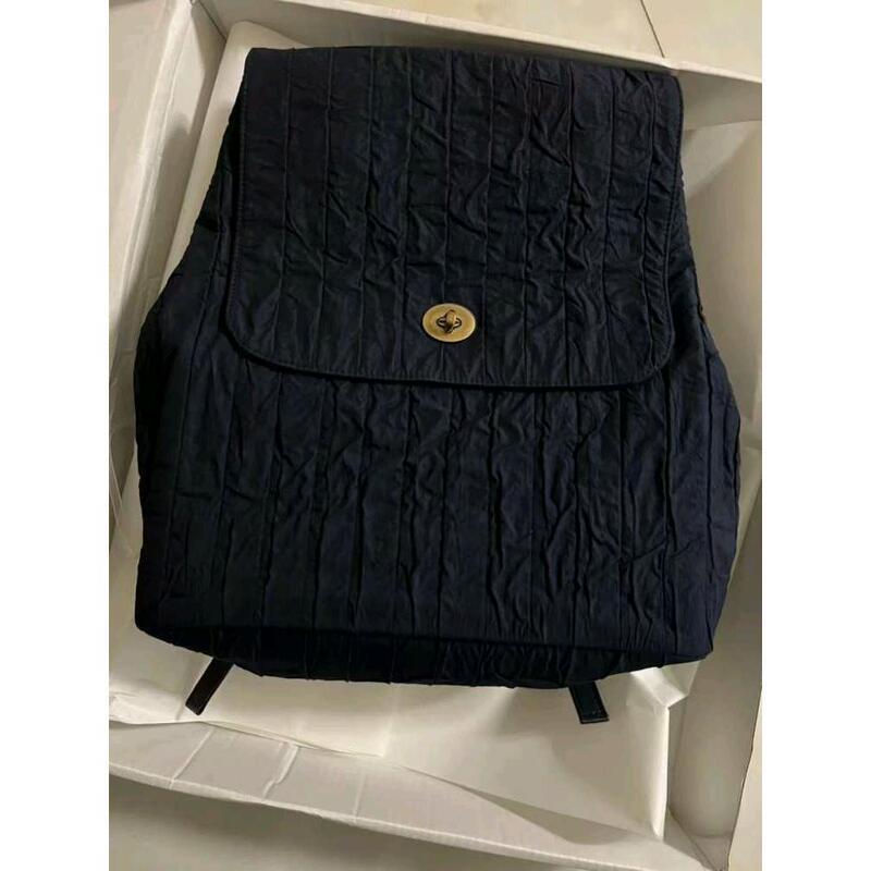 Black Green Ancient Gold Color Canvas Bag Women's 2024 New Autumn and Winter Niche Designer Academy Style Backpack