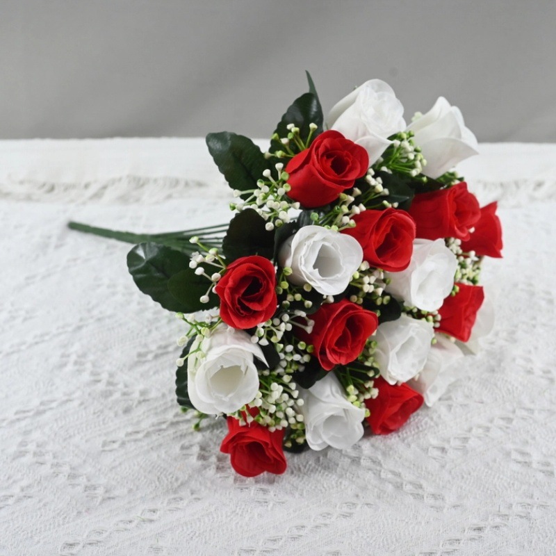 Rojo y blanco (18 flores)