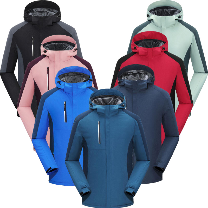 Men's and women's team fixed plus velvet jacket overalls winter outdoor assault clothing thickened printing windproof waterproof