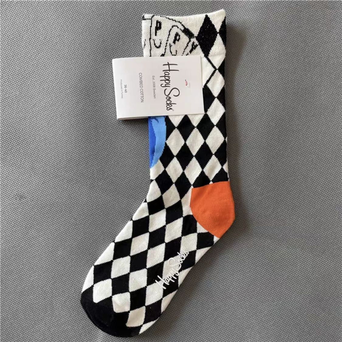 HappySocks彩色襪女春秋ins潮生活藝術抽象系列中筒外穿街頭潮襪