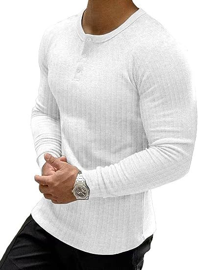 European Men's Sports Tees Slim Muscle Short Sleeve T-Shirt Fitness Elastic Thread Tight Solid Color Henry Shirt_voghion.com
