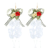 Gauze cloth with tassels, demi-season fashionable retro earrings with bow, flowered