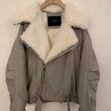 生2025冬季新款韩国东大门毛毛大翻领不规则拉链90鸭绒羽绒服外套