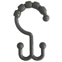 塑料五珠葫芦扣浴帘挂钩　塑料五珠浴室钩　塑料山型五珠浴室挂钩