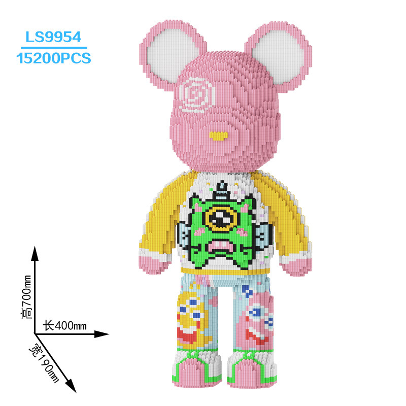 CLS moda Lesen compatible con Lego oso violento de gran tamaño bloques construcción 55cm adornos rompecabezas alta dificultad montado juguete DIY