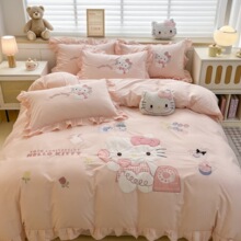 hellokitty公主风卡通儿童女孩纯棉四件套三件套床上用品
