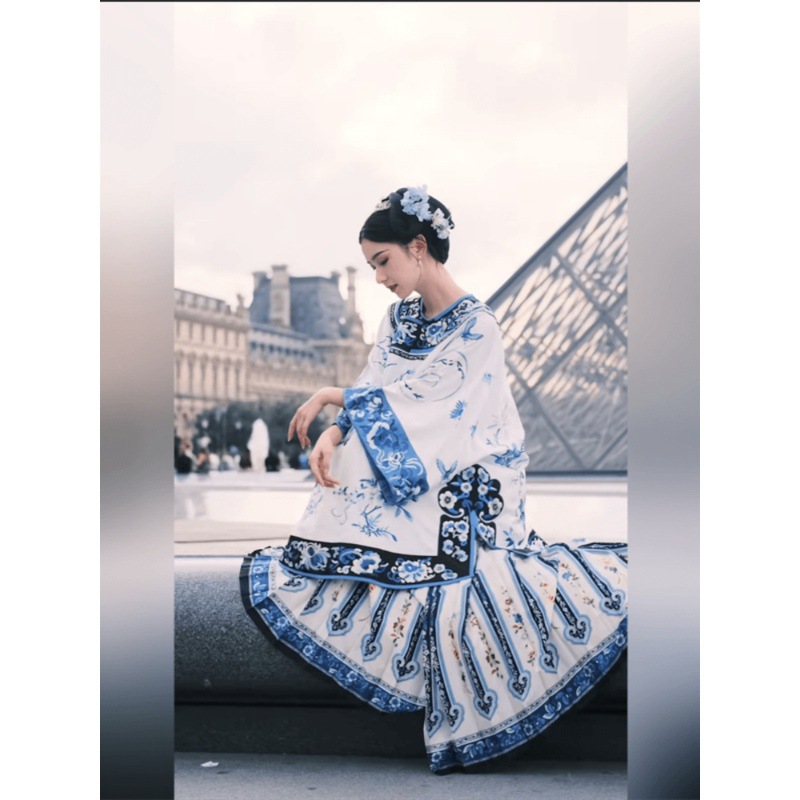 清汉女服装晚清印花上衣马面裙套装2026新款秋季复古改良国风古装