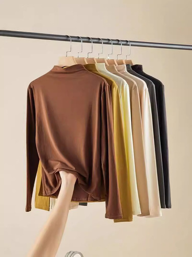 Daiwei Women's Derun Base Layer Top for Autumn and Winter: Slimming, Long-Sleeve Design, Solid Color, Versatile, and Stylish with Elegant Appeal