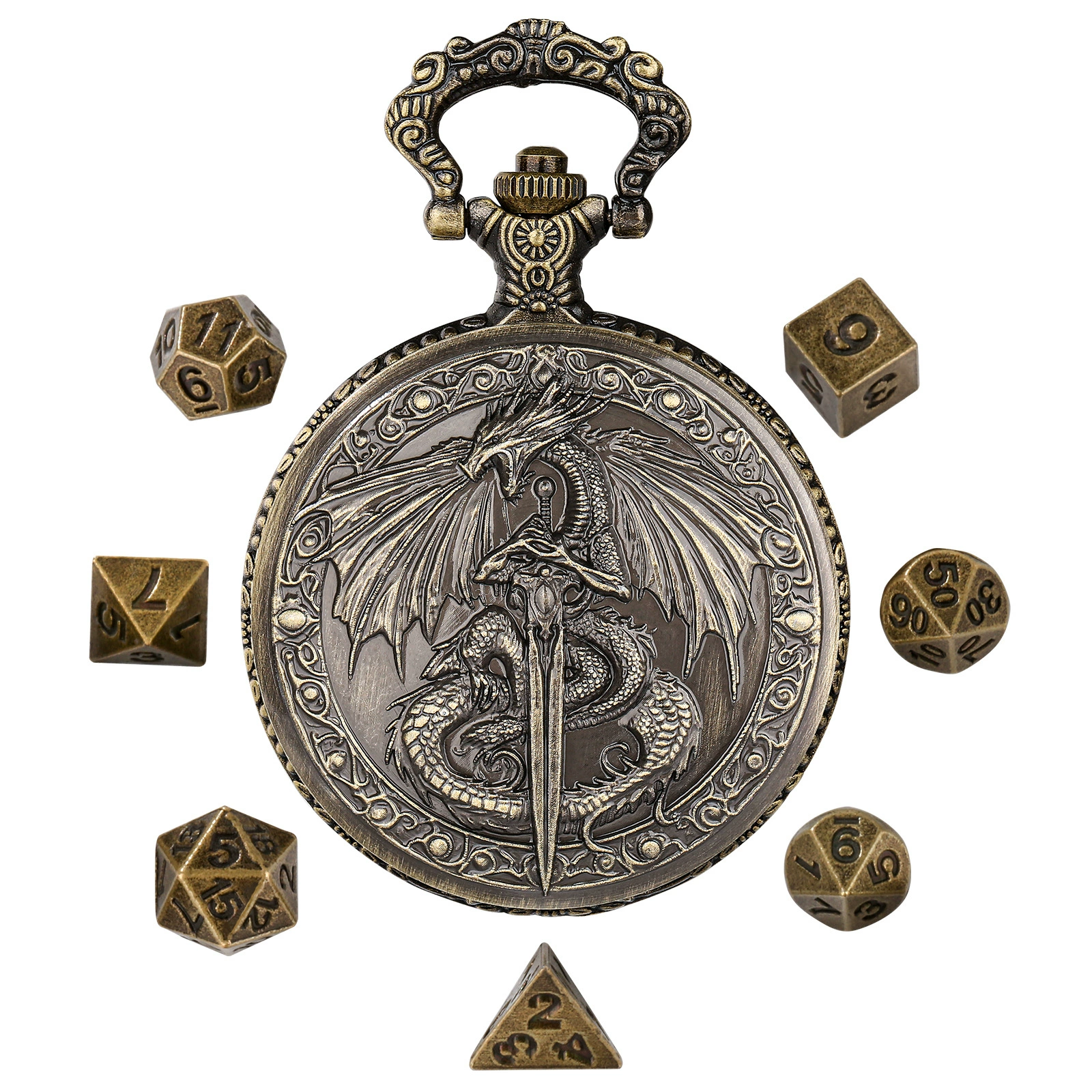 Кости (игральные), аксессуар, карманные часы, ретро объемный корпус