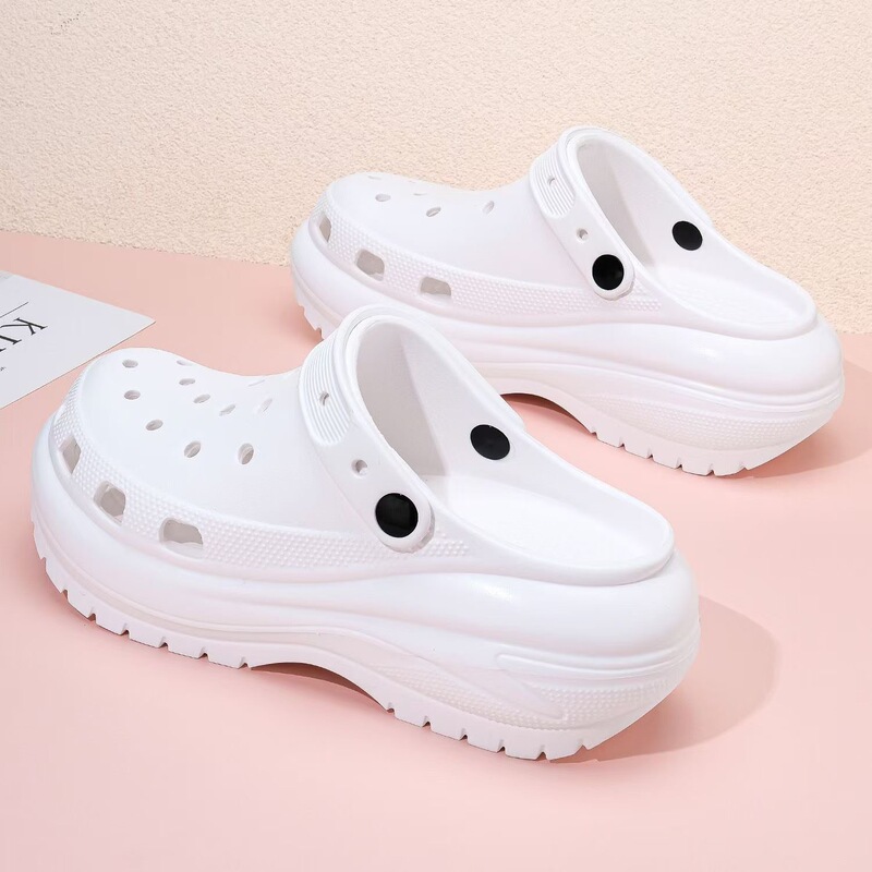 Summer New Light Wheel Thick Sole Hole Shoes Women's Beach Shoes Outdoor Wear Slippers Women's Eva Slippers