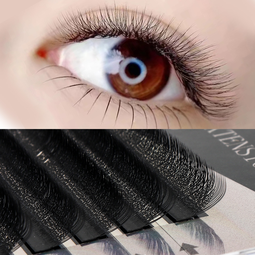 0,05 trébol pestañas dios del mar flor 3D natural Flor de hadas flor mate negro suave pestañas postizas injerto