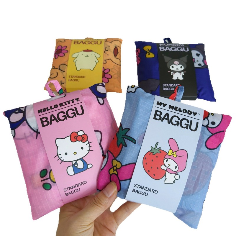现货日系可爱卡通猫咪印花便携大容量可折叠环保袋购物袋新款|undefined