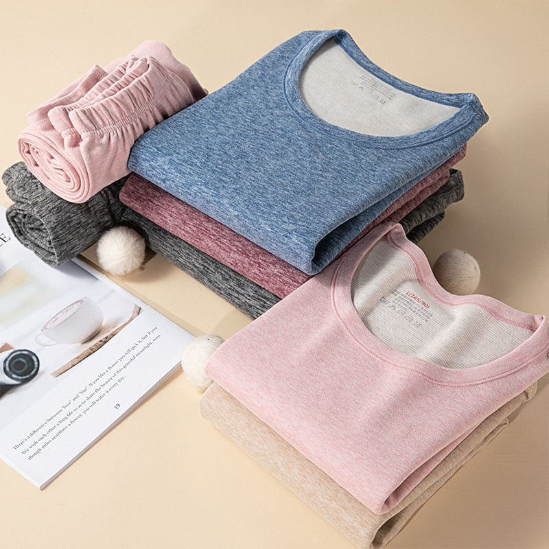 Free Shipping High-Quality Seamless Thermal Underwear Set for Men and Women, Autumn Clothes and Pants, Constant Temperature Heating, Fleece-Lined