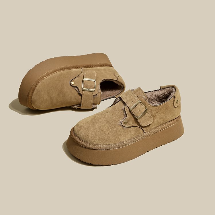 Women's Platform thick-soled cotton-padded shoes 2023 Winter new snow boots fleece-lined warm Maillard plush thick cotton wear