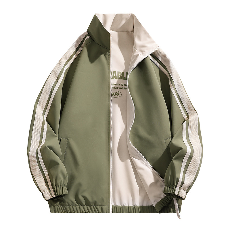 Men's Clothing autumn new public version stand collar jacket trend outdoor double sided jacket men's and women's jacket windproof and waterproof_voghion.com
