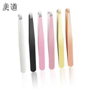 Stainless steel 430 eyebrow clip open dense 96 eyebrow clip oblique flat tip oblique knife-shaped eyebrow pliers beauty makeup protection tool