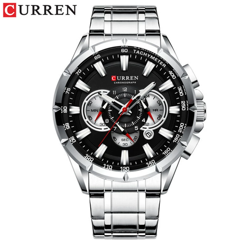 Curren Karray 8363 Мужские бизнес-сталь браслеты кварцевые календарь Шестой точка пакет многофункциональные ночи Мужские часы