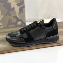 欧洲站春秋新款迷彩铆钉鞋五角星牛皮运动休闲潮英伦低帮跑步鞋男