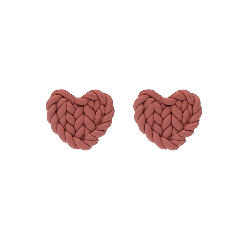 Creative Retro round Geometric Polymer Clay woven pendant Earrings