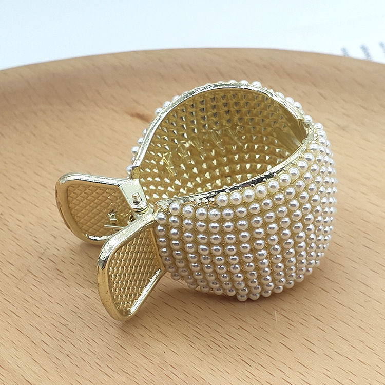 구형 진주 합금 말꼬리 클립 [골드]