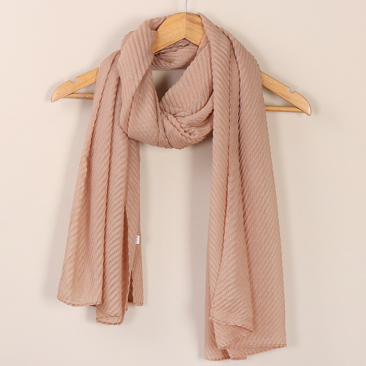 Women's Scarves wrinkled fashion plain wrinkled wrap headscarf solid color voile long shawl_voghion.com