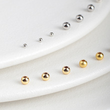 保色铜镀18k包金小金珠实心圆珠手链项链隔珠diy手工串珠饰品配件