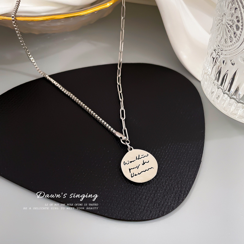 Stainless Steel Colorless Necklace Trendy Cool Personality Clavicle Chain Light Luxury Niche Pendant Hip Hop Ornaments display picture 1