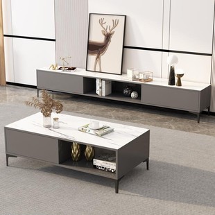 TV Cabinet Modern Simple Coffee Table Combination Living Room New Floor Cabinet Small Apartment Bedroom Simple Light Luxury TV Cabinet