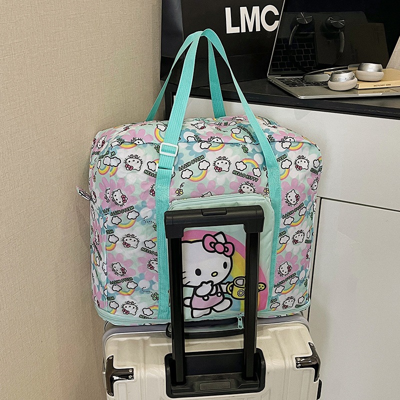 Cartoon cute nylon capacious foldable travel bag