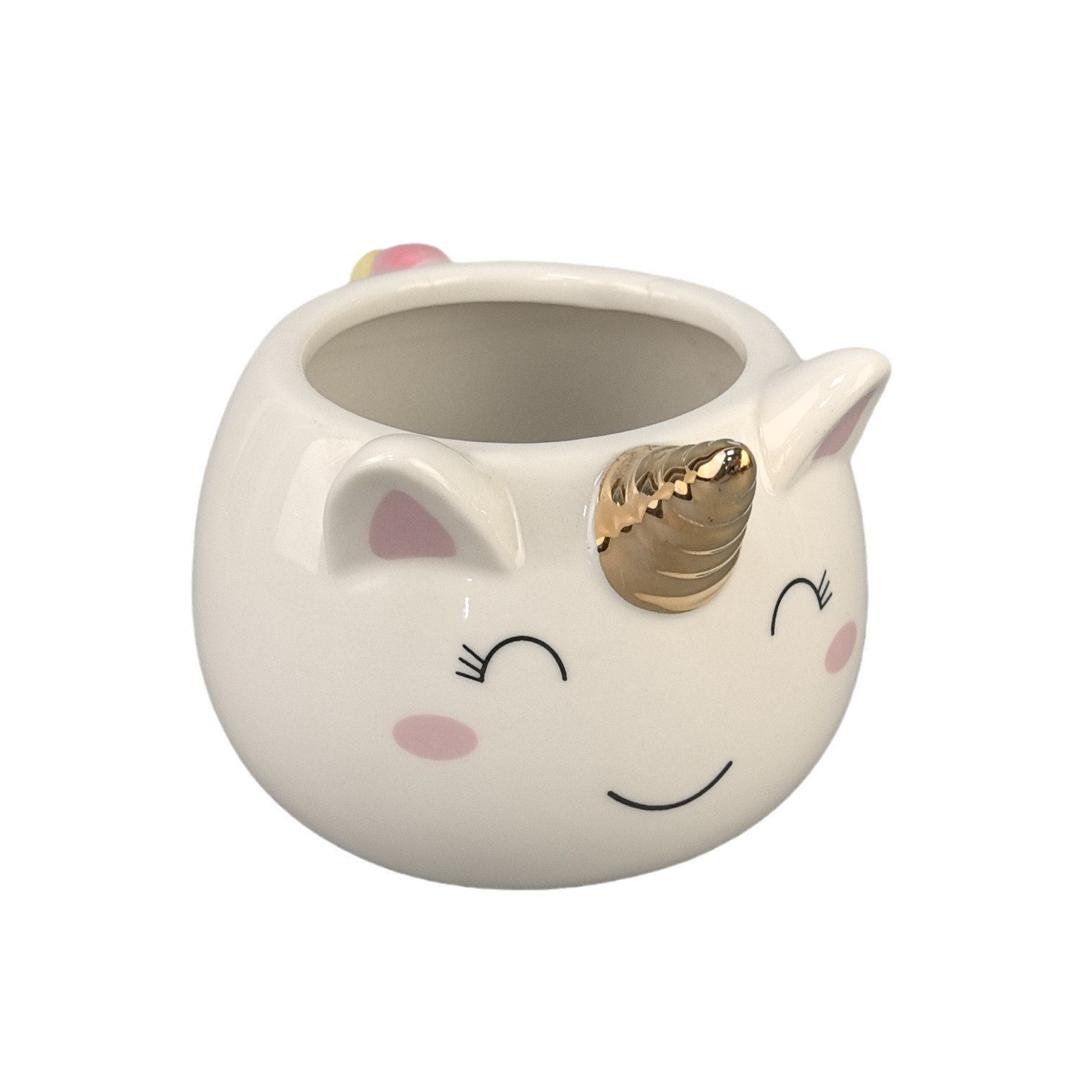 Taza de cerámica de la serie de unicornios Taza de café de ballenas Taza de cerámica pintada a mano Taza de cerámica 3D Caballo de arco iris
