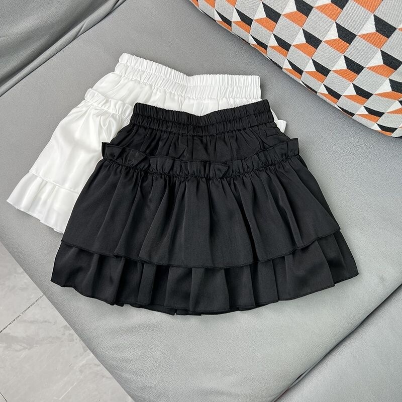 Beautiful princess new style: choose this white ballet-style short skirt for women, versatile A-line puffy cake skirt for summer