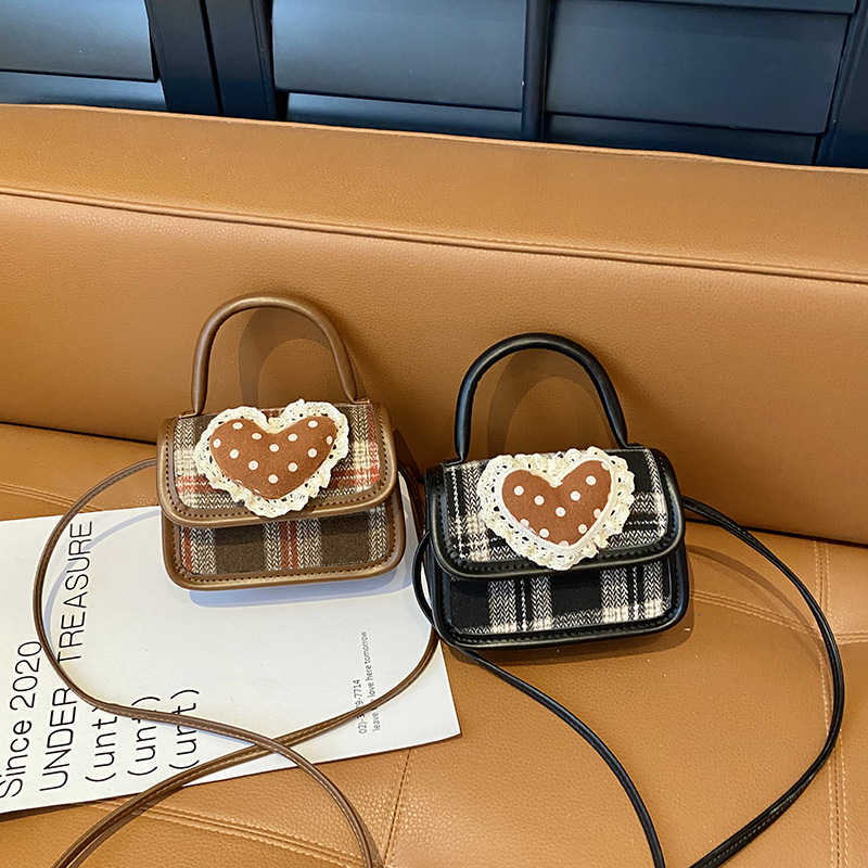 Bolsas de mano de encaje dulce para niños y niñas, bolsas de mano a cuadrícula, mini bolsas de mochila para bebés, nuevos accesorios para niños.