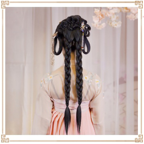 Ancient costume double braid wig ponytail photography double braided ponytail
