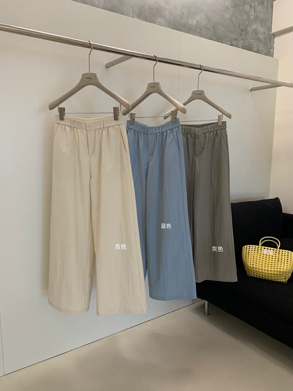 Liquidación, sin devoluciones ni cambios, pantalones de pierna recta adelgazantes de cintura alta elásticos versátiles informales de estilo minimalista para mujer, verano W5664 image 6